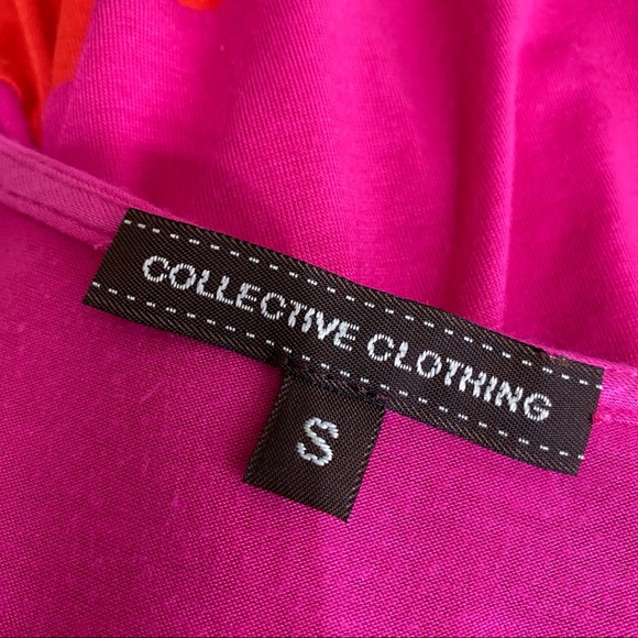 Collective Clothing Ruched Front Sleeveless Warm Colors Color Block Dress - Picture 6 of 7